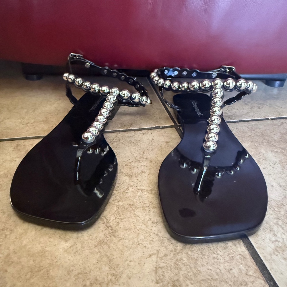 Jeffrey Campbell Black Studded Jelly Sandals Size 10
